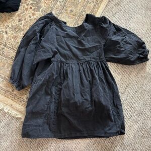 Free People | Women’s Size M | Black Denim Babydoll Dress with Puff Sleeves